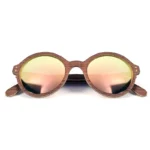 lunettes de soleil en bois ronde