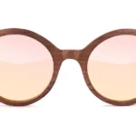 lunettes de soleil en bois ronde