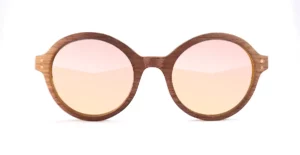 lunettes de soleil en bois ronde