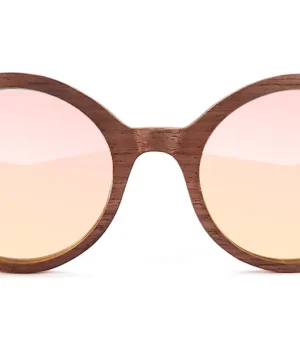 lunettes de soleil en bois ronde