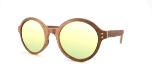 lunettes de soleil en bois ronde