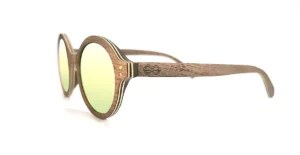lunettes de soleil en bois ronde