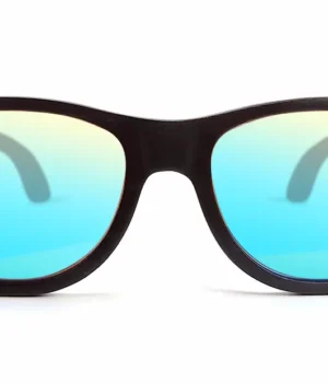 Lunettes de soleil San Francisco Black en bois de skateboard recyclé, éco-responsable et tendance.
