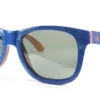 Modèle de lunettes San Francisco Blue pour homme et femme, combinant style sportif et respect de l’environnement.