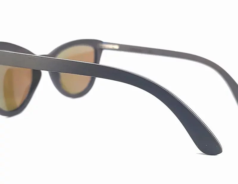 Lunettes papillon en bois d'ébène avec protection UV400 pour femmes élégantes