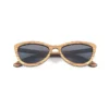 Lunettes de soleil Parker Zebra en bois, design glamour inspiré de Marilyn Monroe, parfait pour un look féminin sophistiqué.