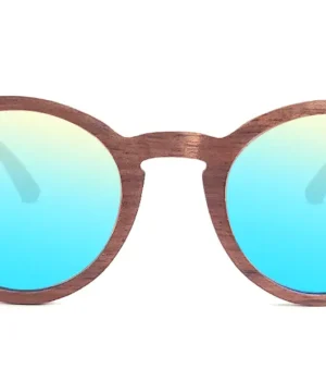 Verres miroitants bleu et violet des lunettes Harisson Blue offrant une haute protection solaire.