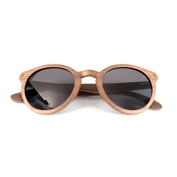 Lunettes de soleil Harrisson Grey en bois de noyer avec protection UV400 catégorie 3.