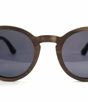 Lunettes Harrisson Grey en bois de noyer avec monture pantos élégante.
