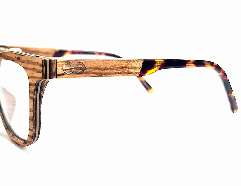 Achetez des lunettes de vue en bois de zébrano Naxos Brown