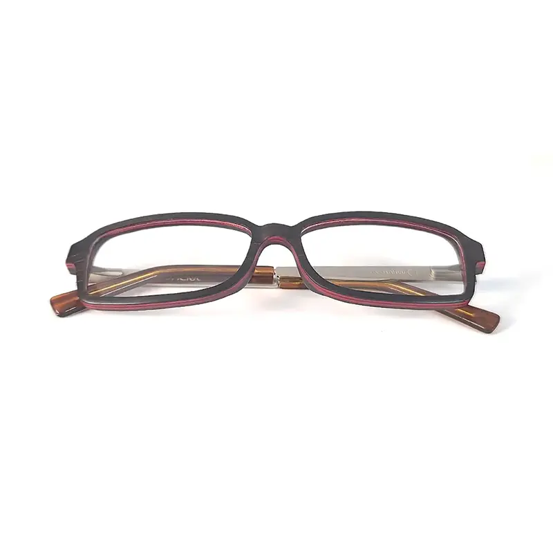 lunettes en bois de noyer rectangulaire
