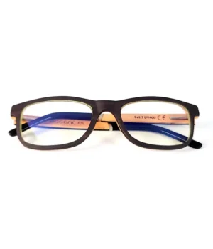 Lunettes en bois Andros pour femme, offre un design rectangulaire élégant et unique. Parfaites pour allier style et écologie!