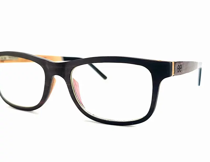 Lunettes de vue artisanale en bois rectangulaire Andros