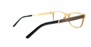 Nos lunettes de vue en bois optique rectangulaire du modèle Andros