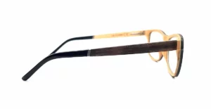 Prise de vue des lunettes de vue en bois rectangulaire Andros