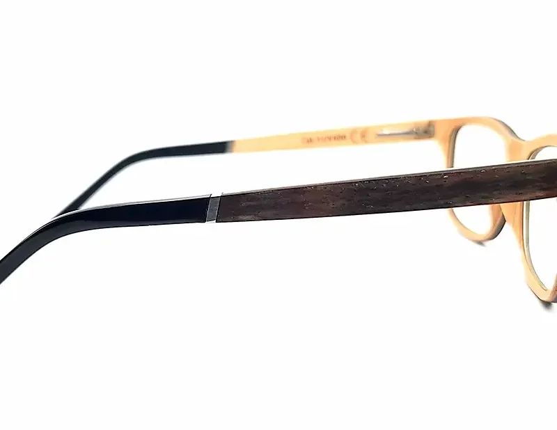 Prise de vue des lunettes de vue en bois rectangulaire Andros
