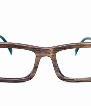 lunettes de vue en bois zébrano rectangulaire