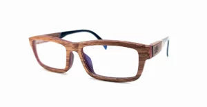 lunettes de vue en bois zébrano rectangulaire