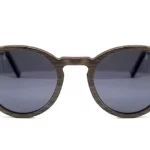 Des lunettes de soleil en bois et rondes pour femmes modèle Paul Grey 2