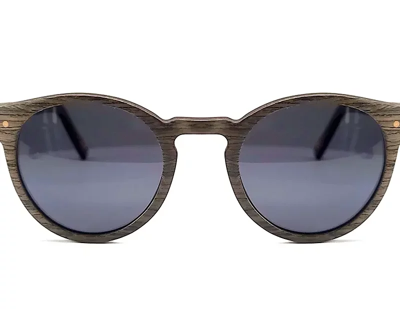 Des lunettes de soleil en bois et rondes pour femmes modèle Paul Grey 2