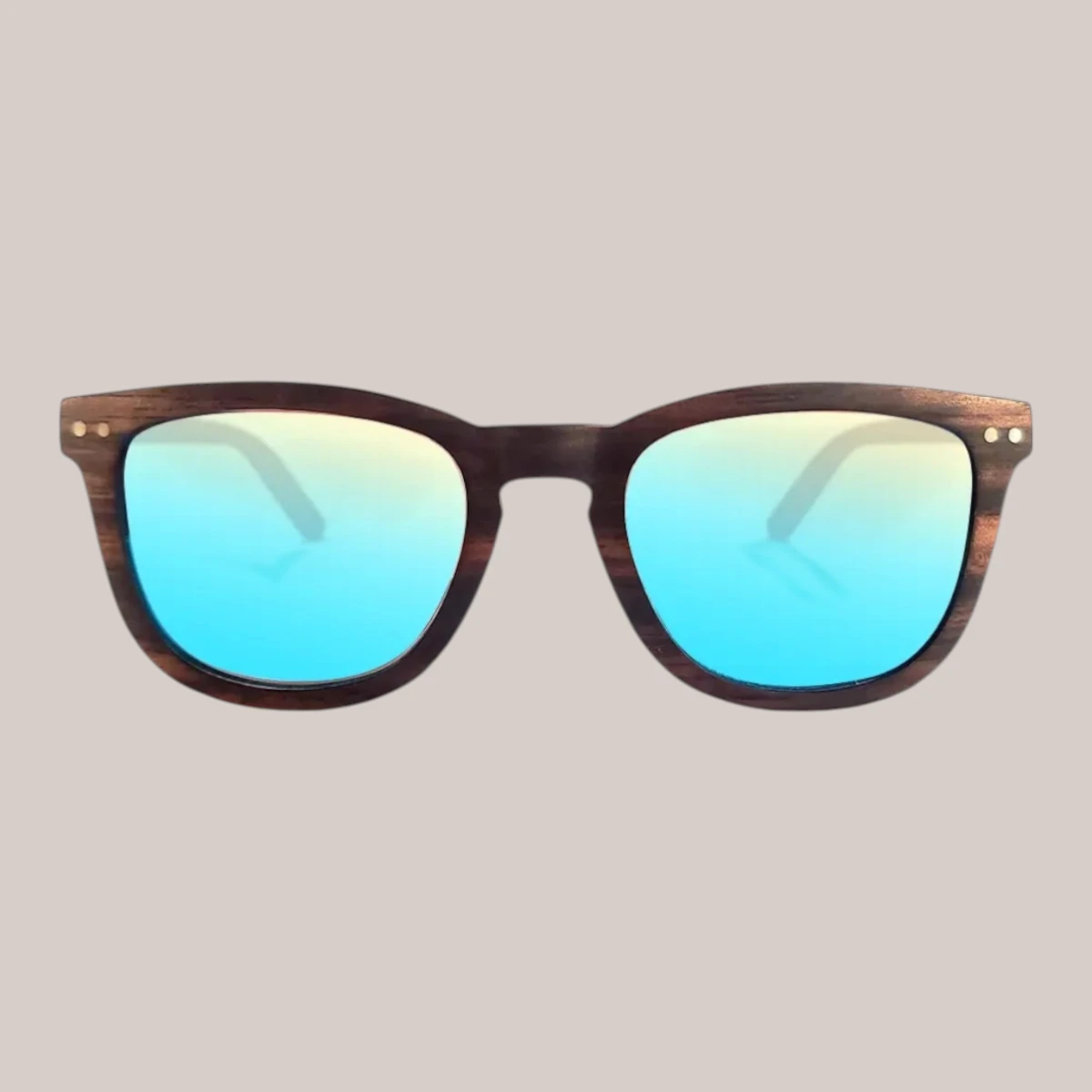 Lunettes bois Douglas-Bleue