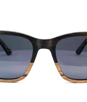 Lunettes de soleil verres polarisés carrées en bois de chêne et zébrano