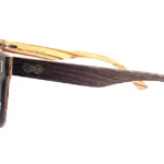 Lunettes de soleil carrées en essences bois de chêne et zébrano, série limitée