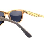 Lunettes de soleil carrées en bois de chêne et zébrano Curtis Bi tendance