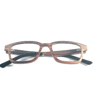 Lunettes optiques en bois Cordu sur fond blanc, mettant en valeur leur forme carrée élégante.
