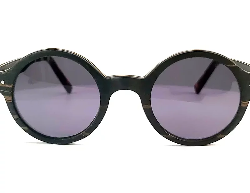 Lunettes polarisées ronde en bois de soleil John