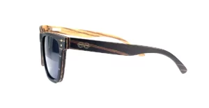 Lunettes de soleil carrées en bois d'ébène