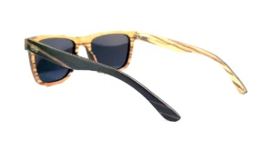 Lunettes de soleil carrées en bois d'ébène