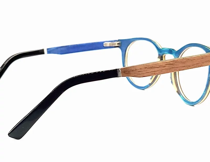 Lunettes de vue pantos en bois de noyer