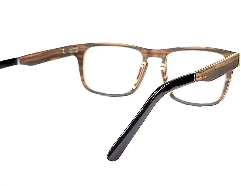 Les lunettes Samos sont des modèles optiques classiques et sobres en bois de palissandre