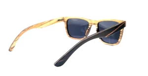 Lunettes de soleil carrées en bois d'ébène