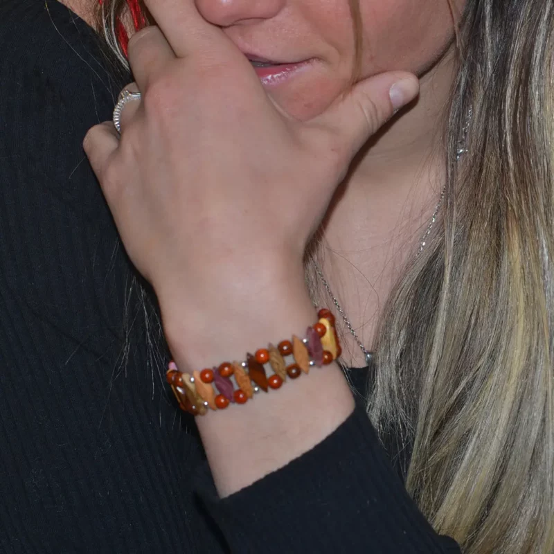 Bracelet Bois Multicolore My Essenciel - Collection Olympia, Accessoire Original