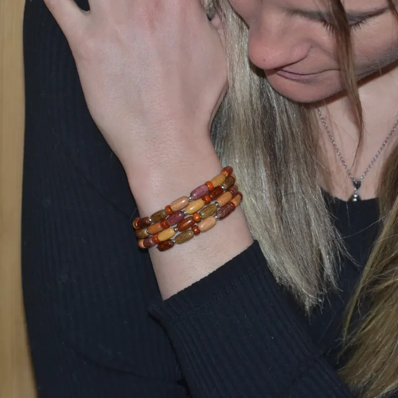 Bracelet Bois Multicolore My Essenciel - Collection Ornea, Accessoire de Mode Original