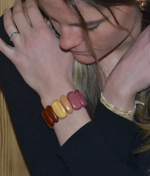 Bracelet Bois Multicolore My Essenciel - Collection Sandy, Accessoire de Mode Éthique
