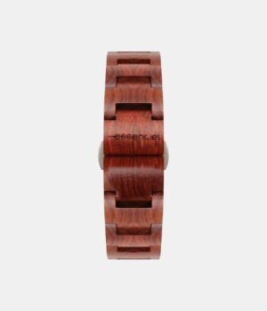 Bracelet de montre en bois palissandre Léo unique avec fermeture double sécurité papillon et design intemporel.