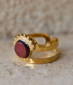 Bague Amarante Doré Inoxydable Lilou - Éco-responsabilité et élégance