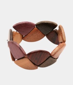 Bracelet multibois Amazonie d'Amarante, Mûrier, Néflier et Palissandre. Un accessoire unique et élégant pour compléter votre style!