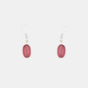 Boucles d'oreilles en bois d’amarante Maeva avec perle plate et allongée, modèle artisanal et écologique.