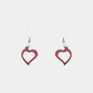 Boucles d'oreilles légères et naturelles en bois d’amarante avec fermoir crochet couleur argenté.