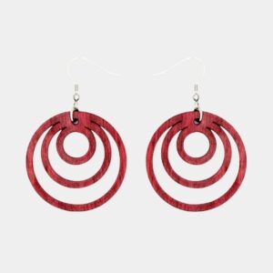 Boucles d’oreilles rondes en bois d’amarante avec fermoir couleur argenté.