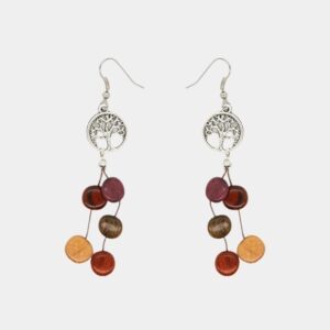 Boucles d'oreilles élégantes et colorées, parfaites pour compléter les tenues printemps-été, réalisées dans une démarche éco-friendly.