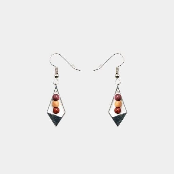 Boucles d'oreilles bois et triangle India