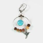 "Zoom sur le cabochon de 12mm des boucles Oksana, orné d'une pierre turquoise bombée.