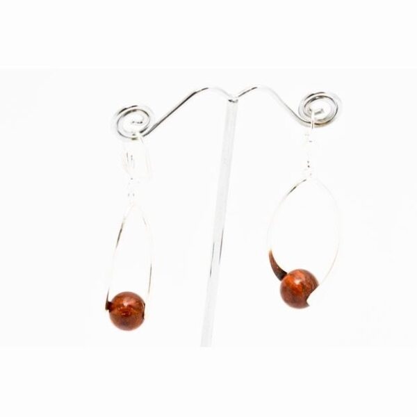 Boucles d'oreilles en acajou Babette – Image 2