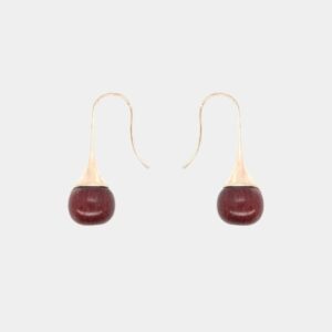 Bijoux Essenciel : boucles d’oreilles élégantes en bois précieux avec finition métal rosé.