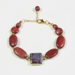 Pierres naturelles de Jaspe impérial bleu-mauve sur bracelet Louli